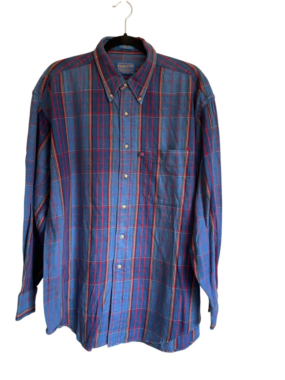 Vintage Pendleton Plaid Button Down Shirt 100% Cotton Excellent Condition